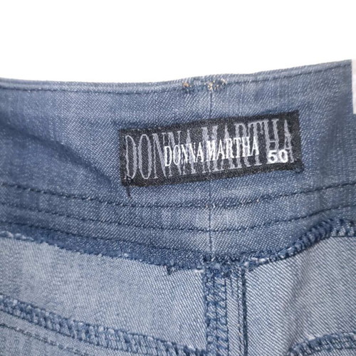 Donna Martha women's cotton blend capri pants, blue, size 50