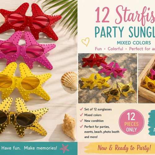 Starfish Party Sunglasses new, set of 12 mixed colors