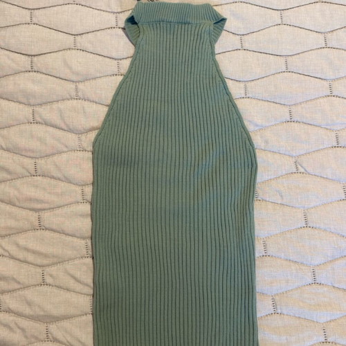 High Neck Green Rib Top new with tags
