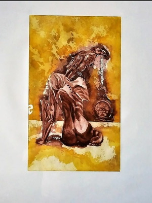 Fallen Angel χαρακτικό σε μέταλλο καινούργιο 50x30cm