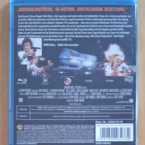 Executive Decision Blu-ray with subtitles, action thriller