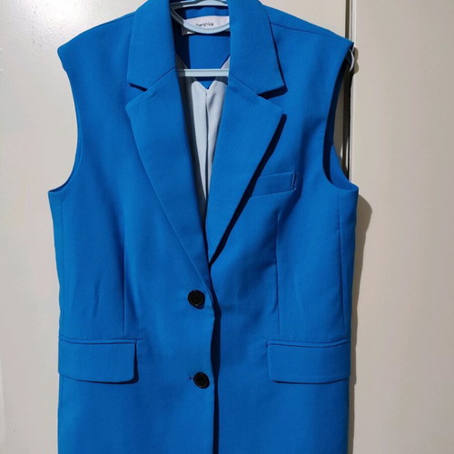 Bershka sleeveless blazer turquoise XS like new