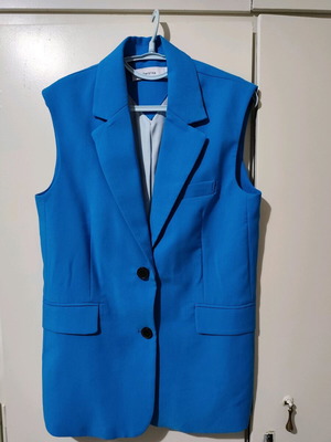 Bershka sleeveless blazer turquoise XS like new