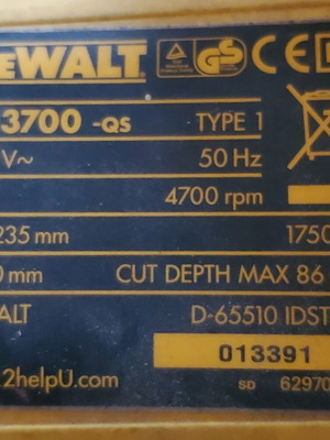 DEWALT D23700 δισκοπρίονο 1750W