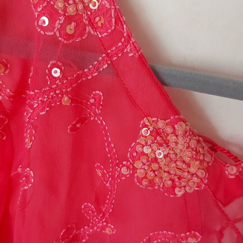 Te Quiero women's blouse used, pink, size S, transparent kaftan