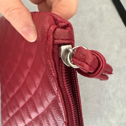 Terranova red clutch bag like new with quilted design