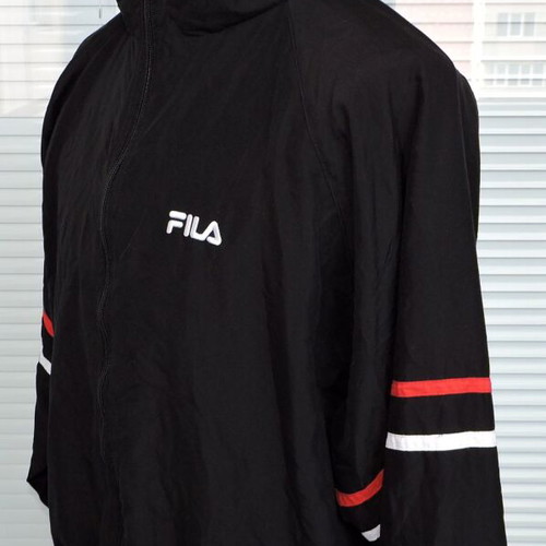Fila Mens Black Casual Tracksuit Top Jacket Size XL like new