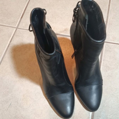Dodici leather ankle boot new black size 38