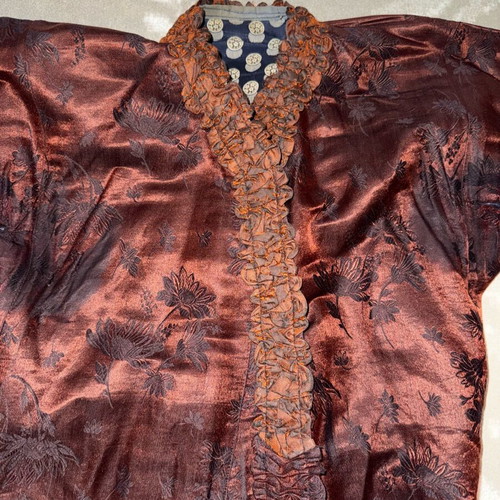 Traditional Soufli kaftani used from atlas fabric and apron early 1900s