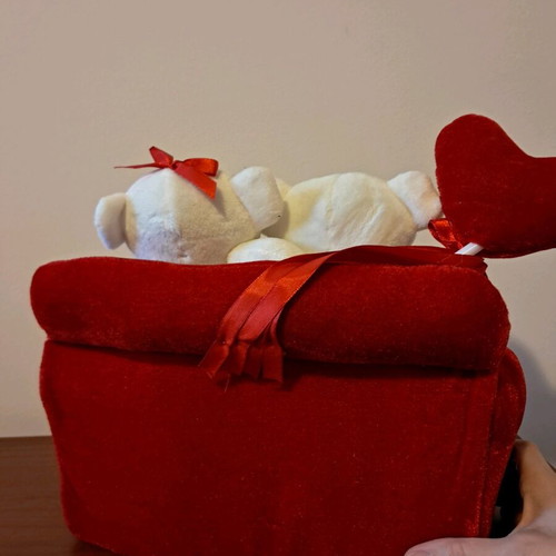 Plush gift with teddy bears "Kardia mou" new