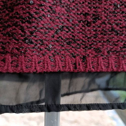Pullover used, size M/L, red with sequins