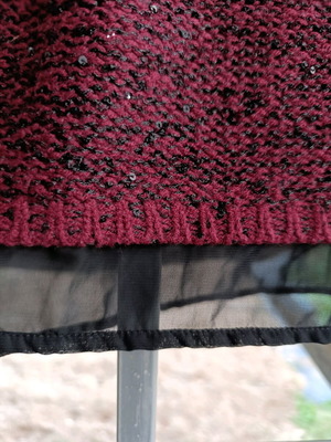 Pullover used, size M/L, red with sequins