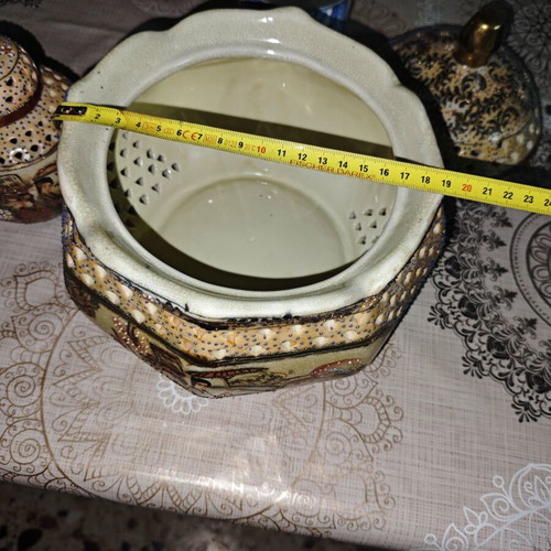 Satsuma vintage ceramic set of 4 pieces used