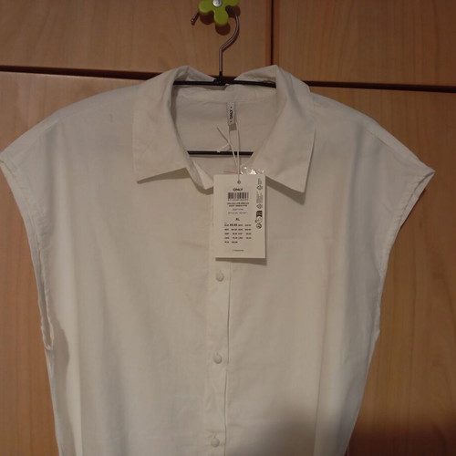 Only white cotton shirt dress XL new with tags