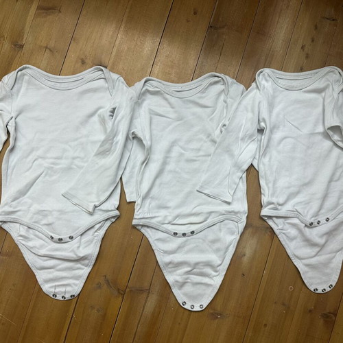 Long-sleeve baby bodysuits, age 2-3 years