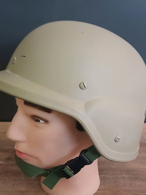 Plastic Airsoft helmet used, replica of 90s military kevlar helmet