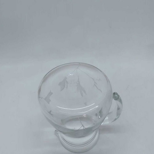 Vintage glass pitcher with flowers cerve used, made in Italy