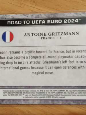 Topps Pristine Road to UEFA Euro 2024 - Borders Antoine Griezmann