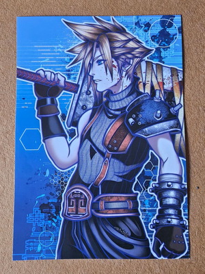 Final Fantasy Cloud Strife large handmade poster made to order