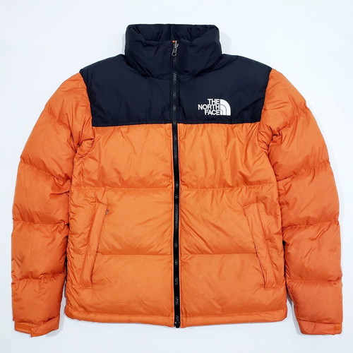 The North Face Nuptse 1996 Down Puffer jacket, men's XS-S, black and orange