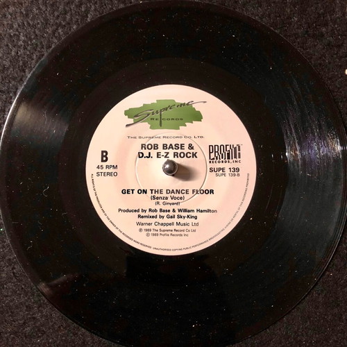 Rob Base & D.J. E-Z Rock Get On The Dance Floor vinyl used, 7" 45 RPM