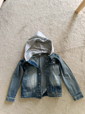 Hashtag denim jacket with detachable hood new, blue