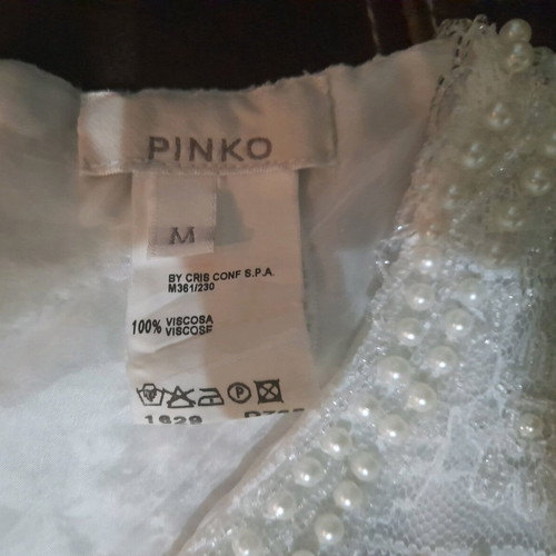 Pinko Top Embroidered With Pearls New, Medium, White