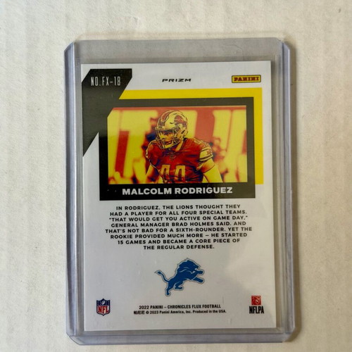 Malcolm Rodriguez RC 2022 Panini Chronicles Flux Rookies Silver card new
