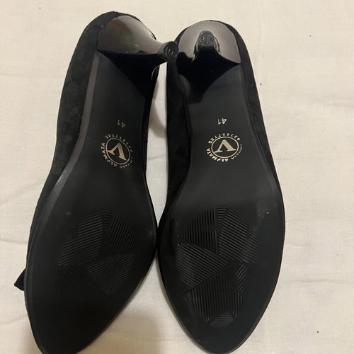 Peep toe leather pumps black size 41 new