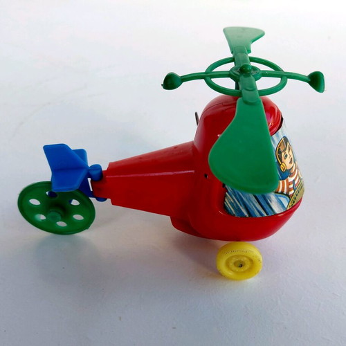 Wind-up Priftis helicopter toy from the 70s new