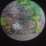 Butter dish oval shape new, glass with pattern