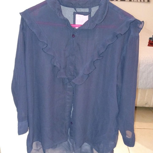 Pink Woman women's blue shirt like new with frill