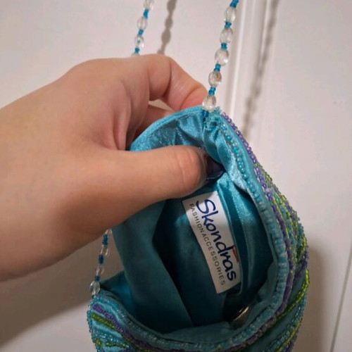 Crossbody bag like new with turquoise beads