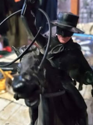 Marx Toys 1957 Disney Zorro & Tornado figure used, rare 50s collectible