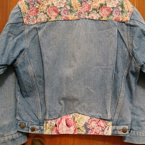 Handmade denim jacket vintage patchwork oversized like new
