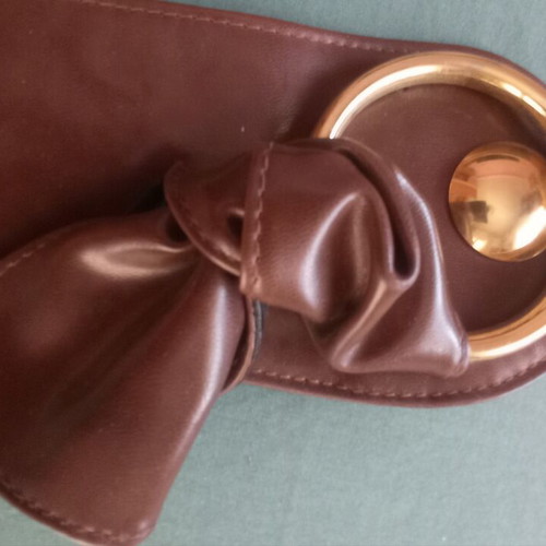 Set of 2 women's wide belts used, vintage corset style, brown