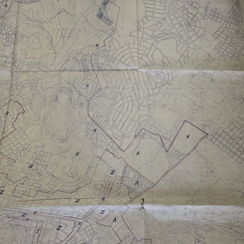 Athens map 1955 used, large size, with wear
