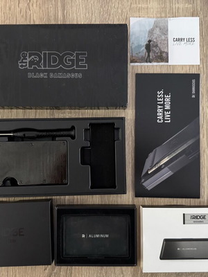 Ridge Wallet Black Damascus used, card holder with durable steel