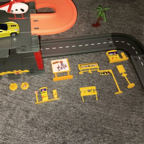 Track with car and helicopter used