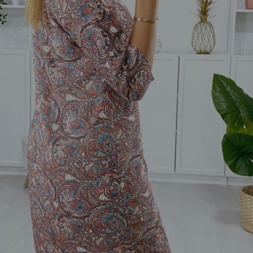 Boho Tunic Dress May & Co with Paisley Pattern and Zipper Size M/L like new