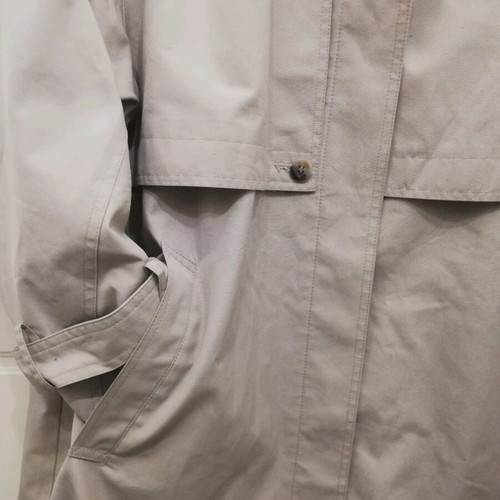 English long Camelot trench coat new, gray beige, XXL