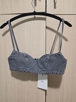 Milkwhite denim bustier top