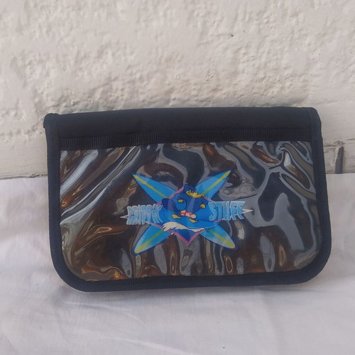 School pencil case used black with duck design