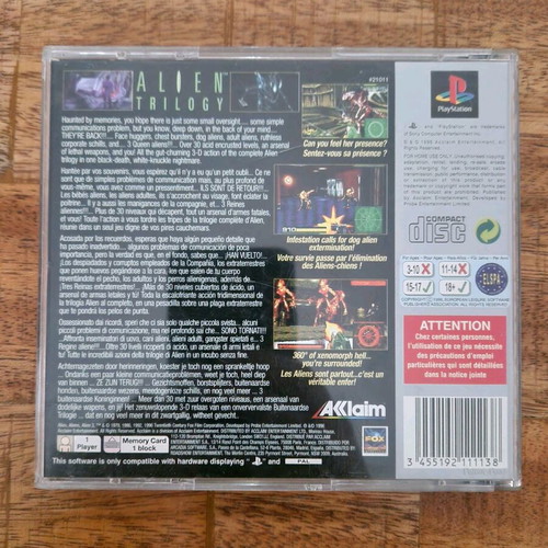 Alien Trilogy PS1 used for PlayStation