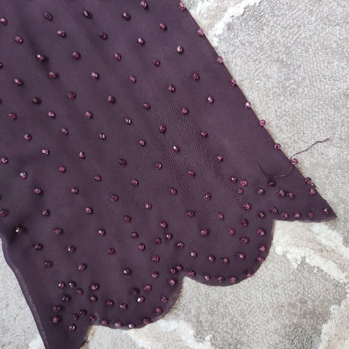 Two-piece set like new, purple with draped blouse and airy skirt