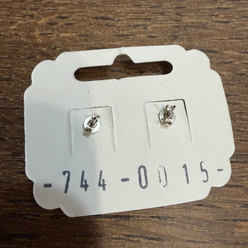 Stud earrings new, silver and black