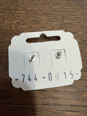 Stud earrings new, silver and black