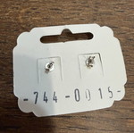 Stud earrings new, silver and black
