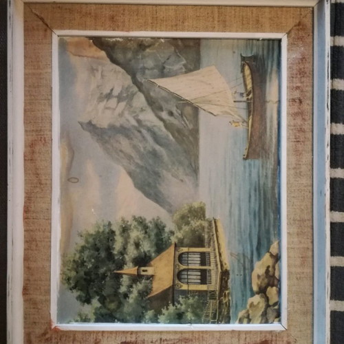 Paintings used, set of 2 with white frame