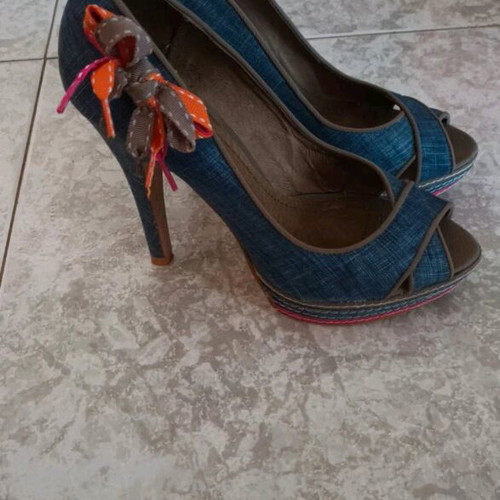 CafeNoir denim high-heeled pumps size 37 like new